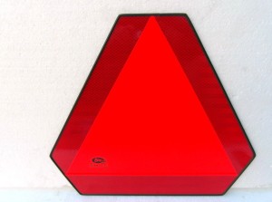 Panneau de signalisation arrière triangulaire métallique