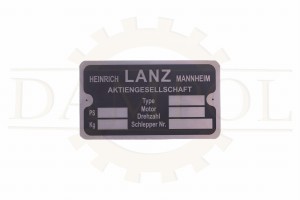 n° 65 Plaque signalétique  pour Lanz Bulldog 38 CV d'avant-guerre - aluminium gravé