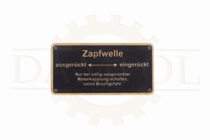 N° 7 - Panneau de prise de force" Zapfwelle", laiton gravé