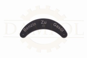 n° 8 Plaque de conversion carburant  benzin zu Gasöl pour tracteurs Lanz Bulldog, aluminium gravé