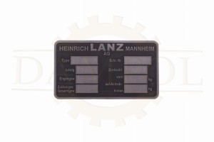  N° 4 Plaque signalétique  pour tracteur Lanz Bulldog, en aluminium gravé