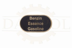 N° 14 Plaque de réservoir de carburant  "Benzin"  pour tracteur Lanz Ursus Pampa, en laiton gravé