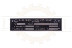 N° 52  Plaque signalétique " DAIMLER - BENZ AKTIENGESELLSCHAFT" en aluminium gravé