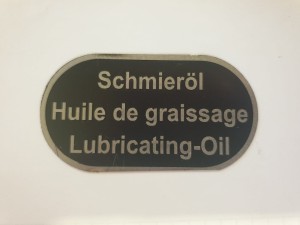  N° 13 Plaque de réservoir "Schmieröl"  pour Lanz Ursus Pampa, aluminium gravé