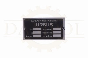 N° 20 - Plaque signalétique Ursus C 45 / C 451, Allemagne, aluminium dépoli, fabriquée sur mesure