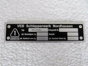 N° 48 Plaque signalétique en aluminium anodisé  IFA Pionier RS ​​01/40