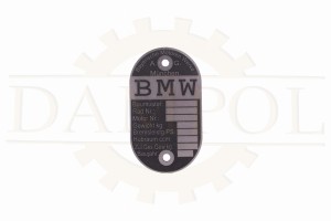 n° 74  Plaque signalétique en aluminium gravé "BMW München"