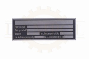 N° 120 - Plaque signalétique vierge, aluminium gravé, env. 150 x 52 mm