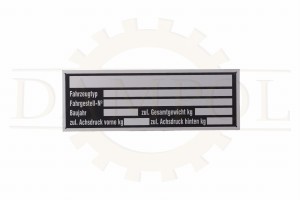  N° 120 - Plaque signalétique vierge, aluminium anodisé, env. 150 x 52 mm
