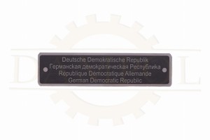 N° 121 Panneau « République démocratique allemande », plaque en aluminium gravé, env. 105 x 26 mm